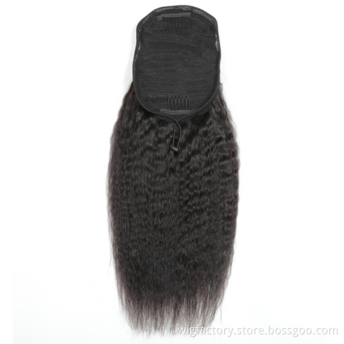 100 human hair drawstring ponytail, kinky straight drawstring ponytail human hair, drawstring ponytail for black women